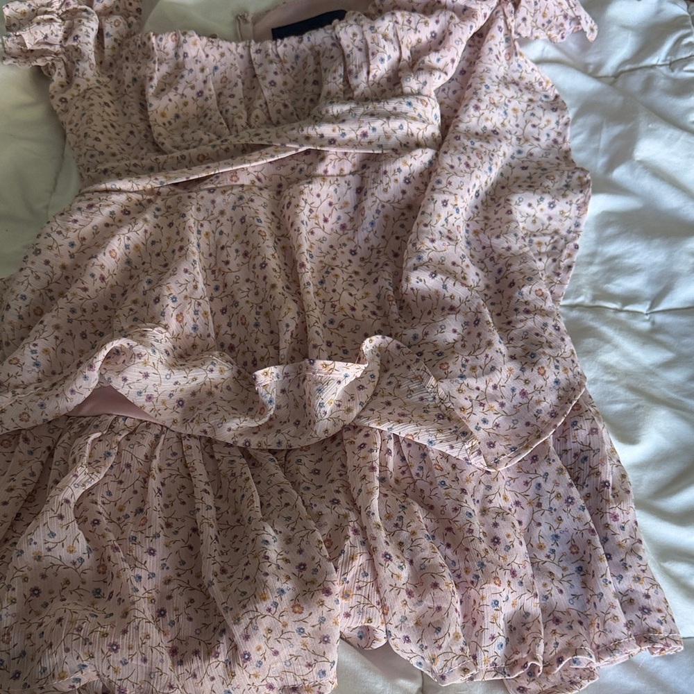 Blue Rain Pink Floral Kids Dress